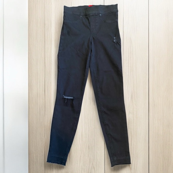 Spanx distressed denim leggings vintage black - Picture 1 of 5